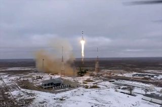 Russia's Soyuz MS-20 spacecraft, atop a Soyuz 2.1a rocket, lifts off for a short stay at the International Space Station from the Baikonur Cosmodrome on Wednesday, Dec. 8, 2021.