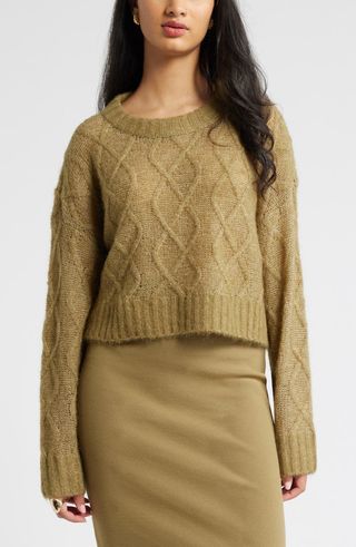 Airy Crop Cable Sweater