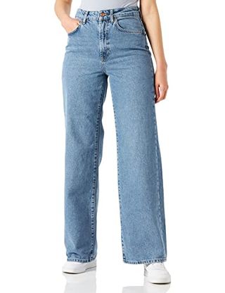 Only Women's Onlhope Ex Hw Wide Dnm Ana345 Noos Jeans, Light Blue Denim, 28/30