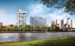 The building is located on the river, seven minutes walk from Frankfurt’s main station