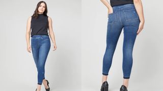 SPANX DISTRESSED ANKLE JEANS