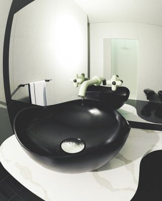 Black basin, white counter