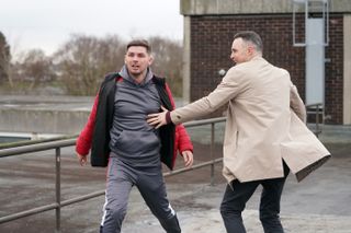 Ste Hay and James Nightingale trying to escape.