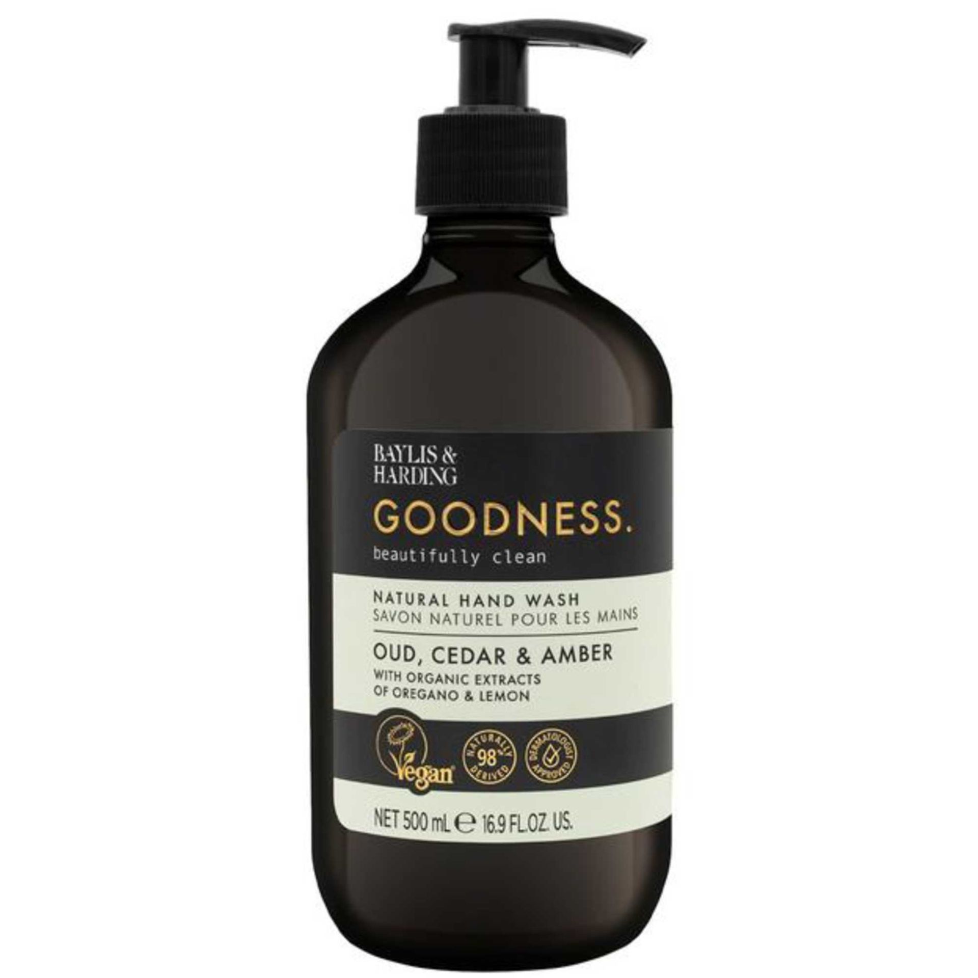 Goodness Oud, Cedar & Amber natural hand wash