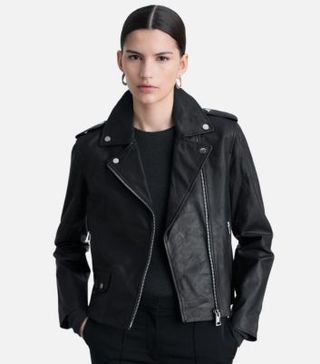 Image of black leather jacket