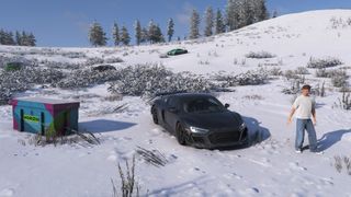 Forza Horizon 6 Shimanoyama Treasure Hunt - A man and car by the chest