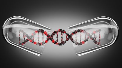 DNA strand in glass capsule