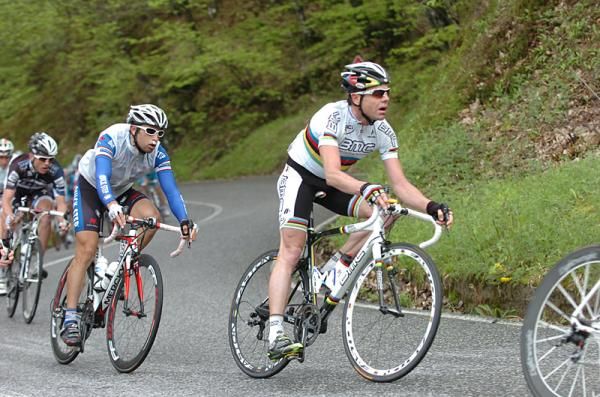 Cadel Evans (BMC) in the peloton during stage 6