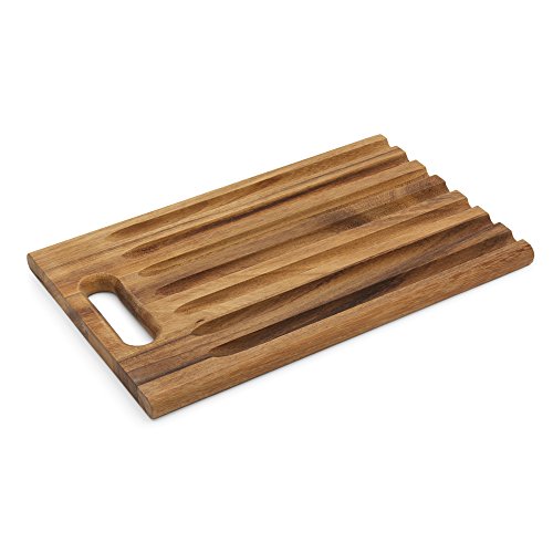 Ironwood Gourmet Bread Cutting Board, 9.75 X 15 X 0.75 Inches, Sweep Off Baguette Board