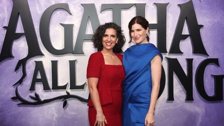 Jac Schaeffer and Kathryn Hahn at Agatha All Along event