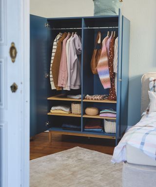 small blue wardrobe