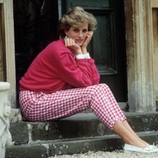 diana, princess of wales 1961 1997 sitting on a step at her home, highgrove house, in doughton, gloucestershire, 18th july 1986 photo by tim graham photo library via getty images