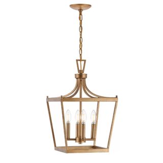 gold effect lantern style pendant light 