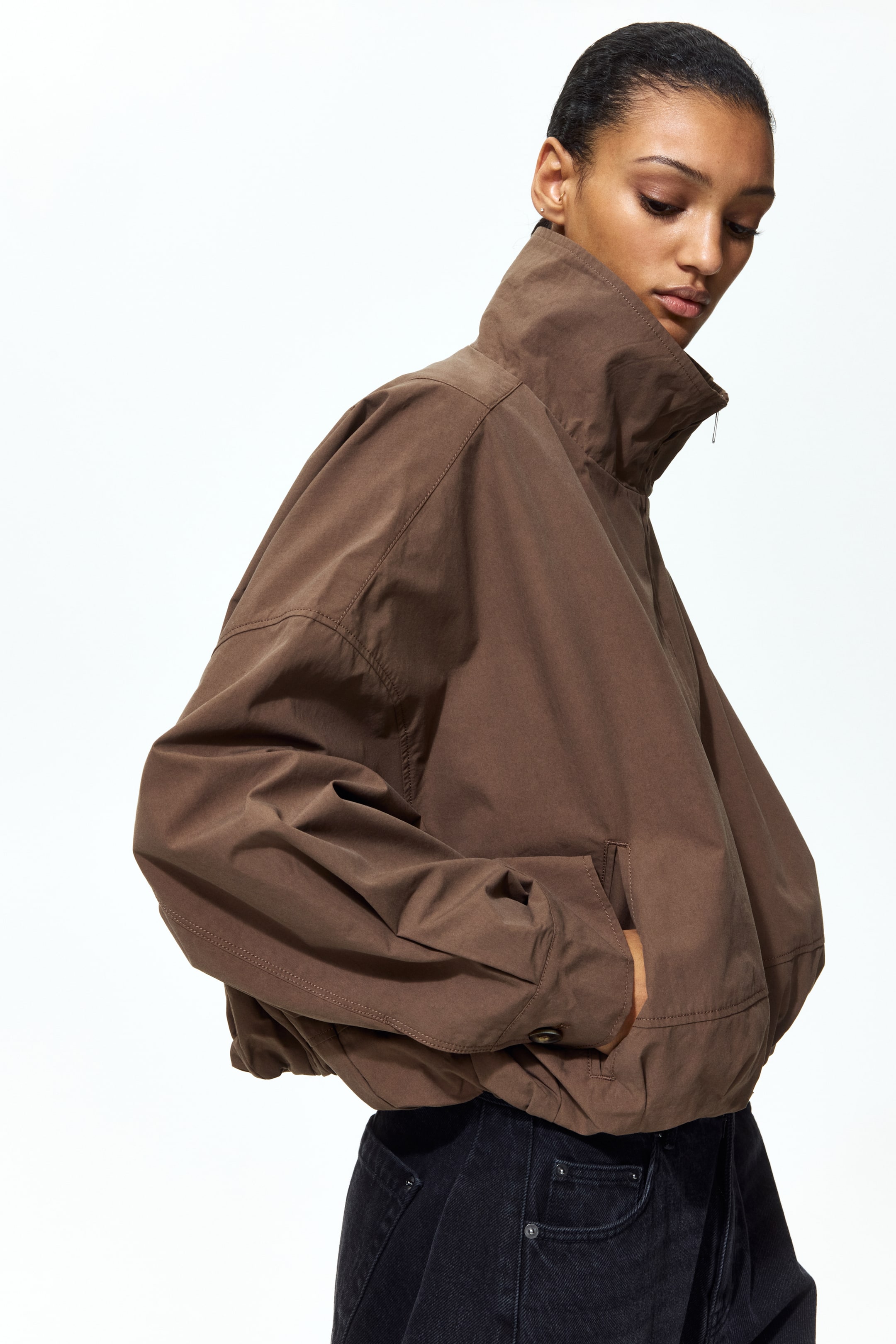 Bubble-Hem Cotton Jacket