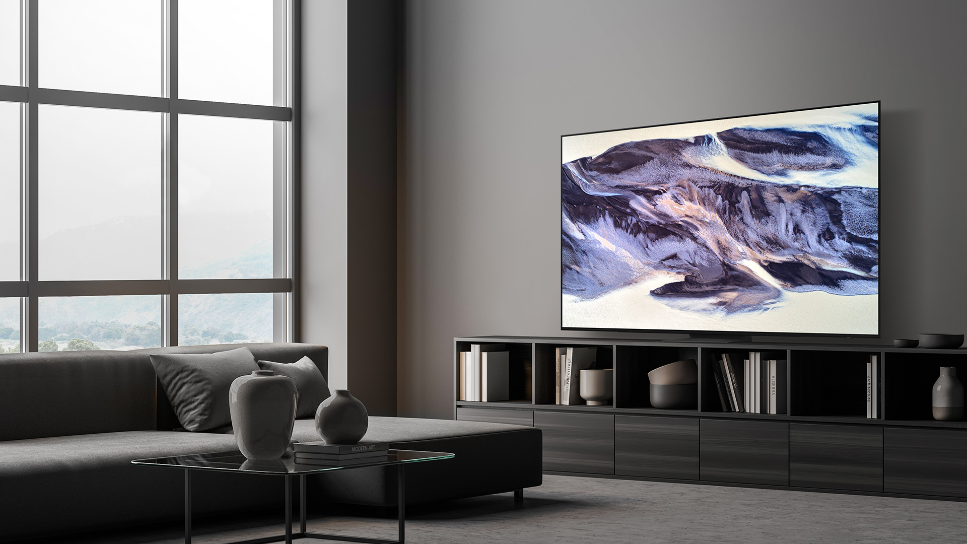 The Samsung S90D in a living room