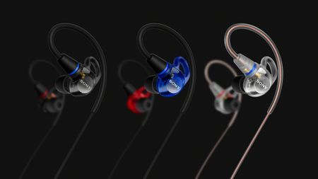 Three pairs of Sony IER-M500 on a black background.