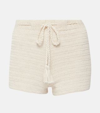 Striped Crochet Cotton Shorts
