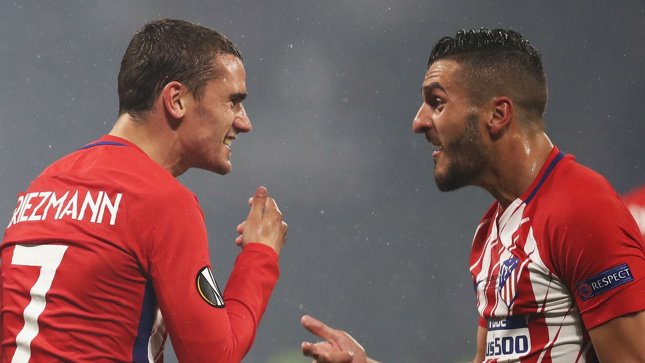 Atletico Madrid forward Antoine Griezmann and midfielder Saul Niguez 