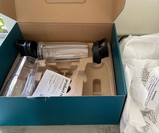Nutribullet Ultra box open with the packaging on show
