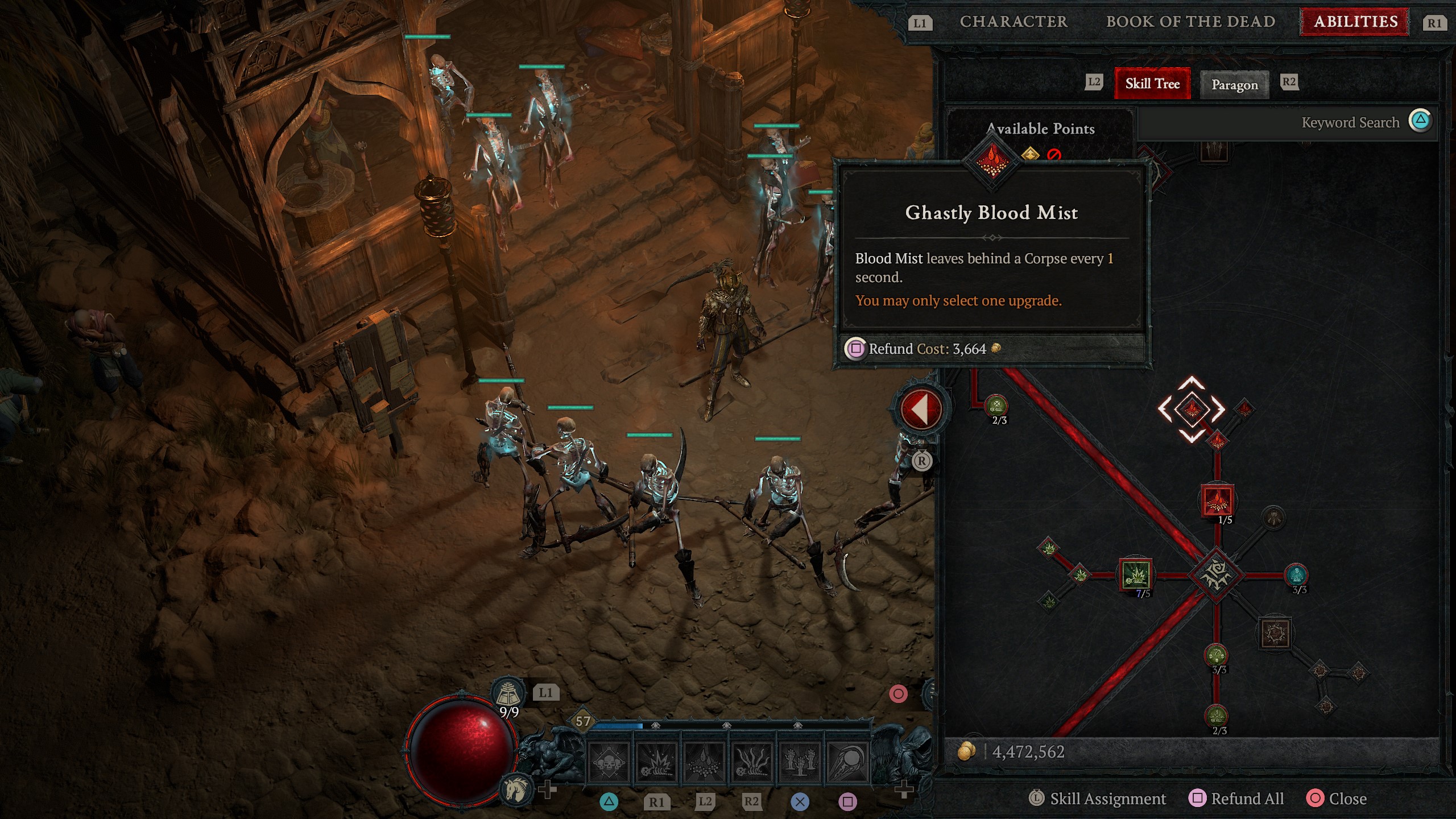 Diablo 4 Abhorent Decrepify in the skill menu