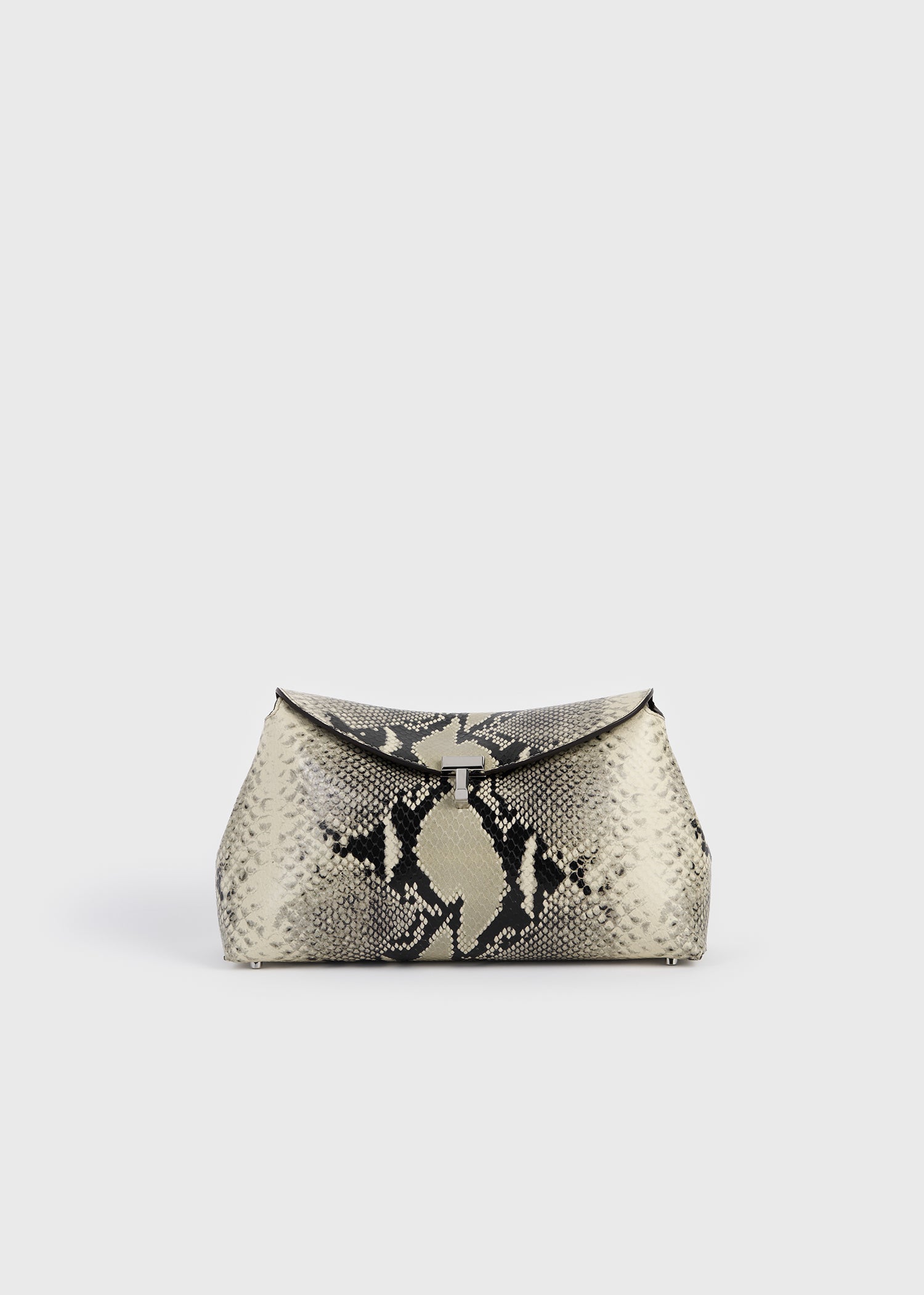 T-Lock Python-Embossed Clutch Black/ecru - One Size