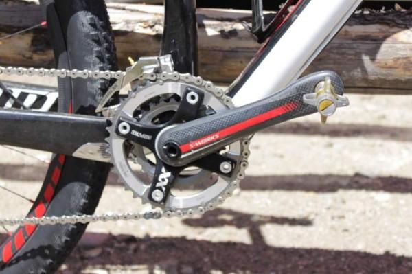 Specialized's S-Works FACT OSBB crank with SRAM XX compatible spider.