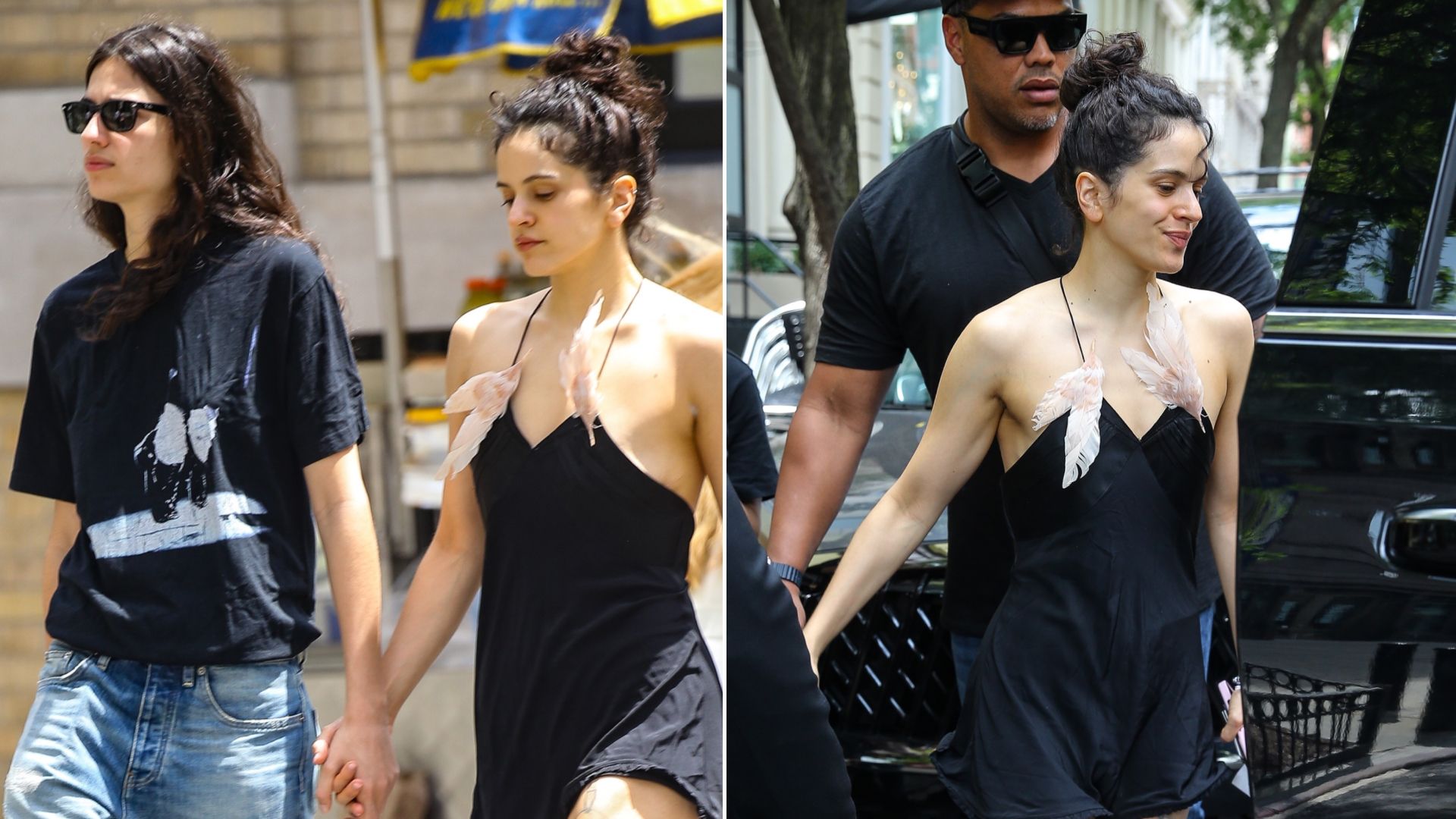Rosalía's $13,983 Victoria Beckham Romper Gives the Little Black Dress a Feathery Twist