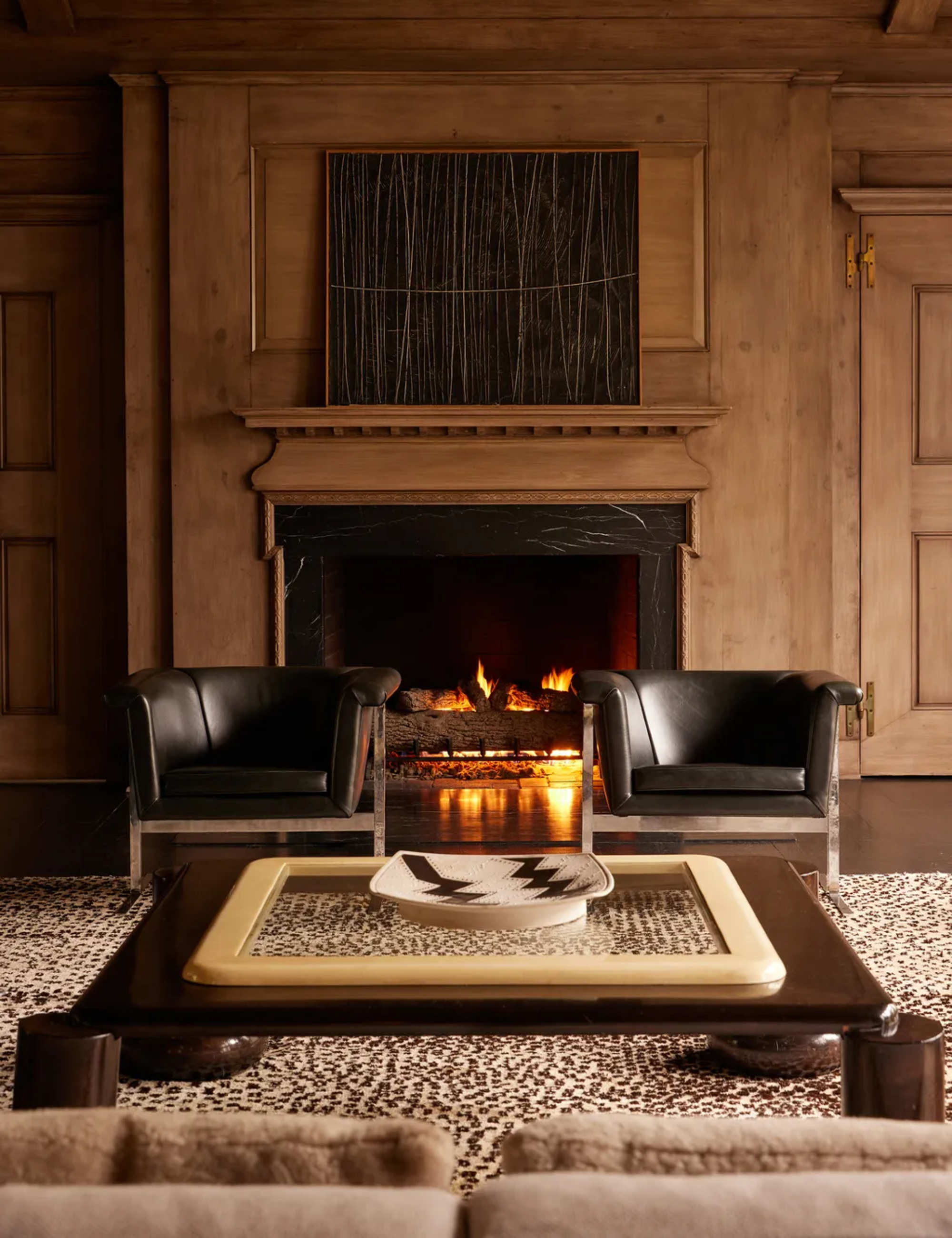 Mantelpiece decoration by Kelly Wearstler