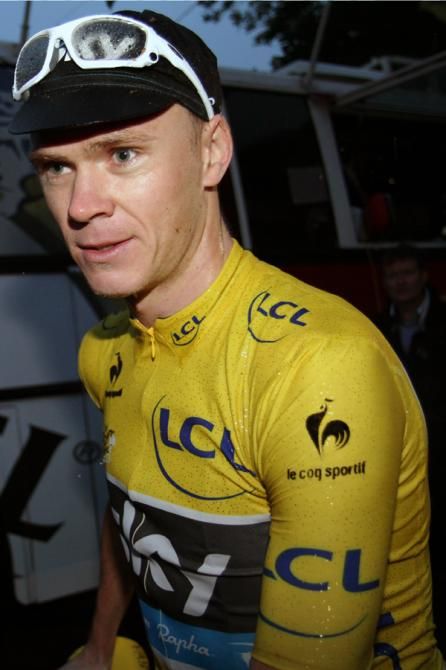Chris Froome (Sky) finished as runner-up on a wet day of racing