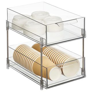 Nate Home by Nate Berkus 2-Tier Sliding Plastic Pull-Out Drawer Organizer