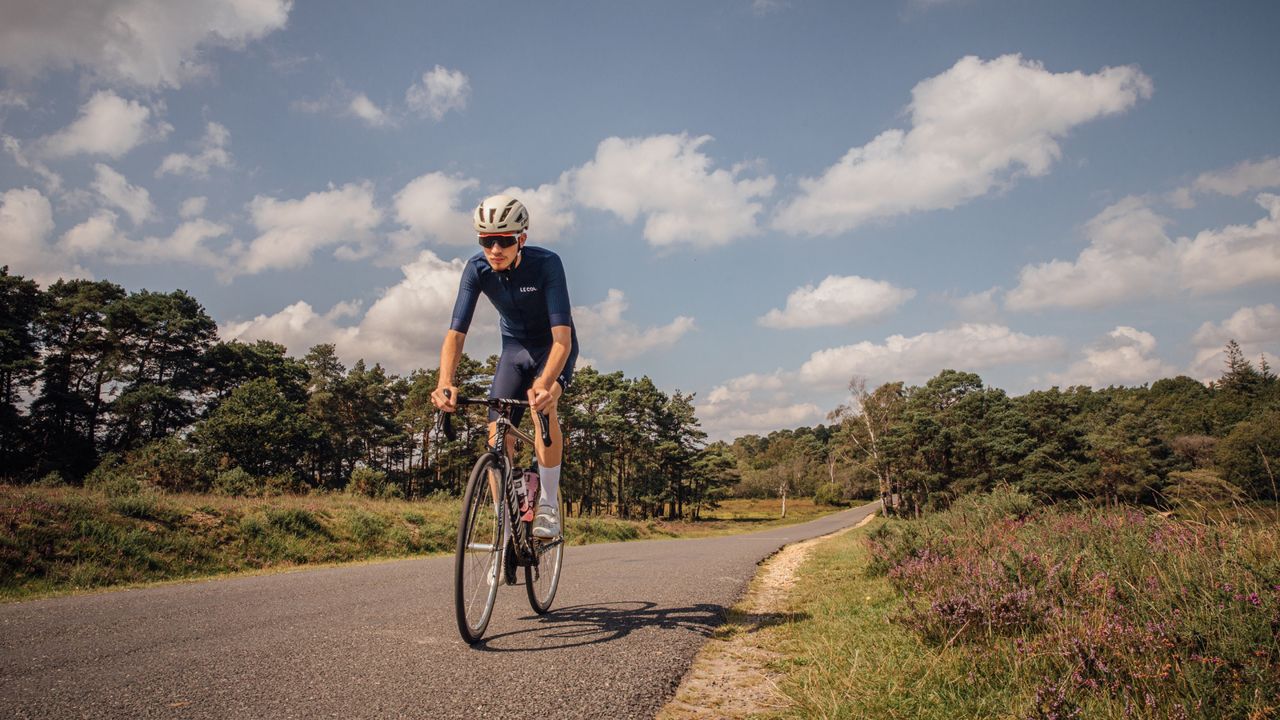 Cyclist riding outside