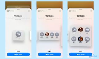 iOS 15 widgets contacts
