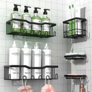 Plastic bathroom storage containers