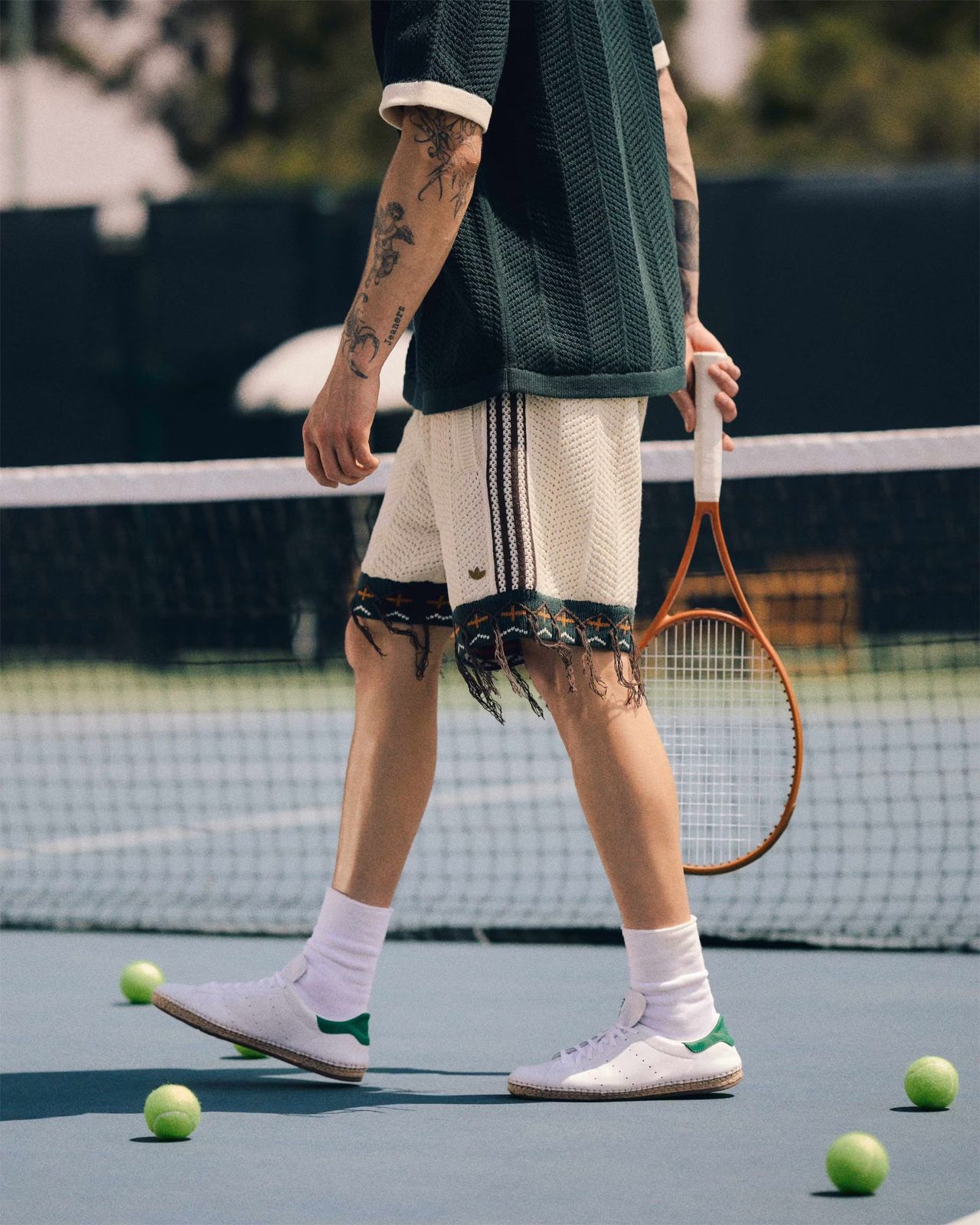 Lifetstyle shots of the new Stan Smith espadrilles made with CLOT