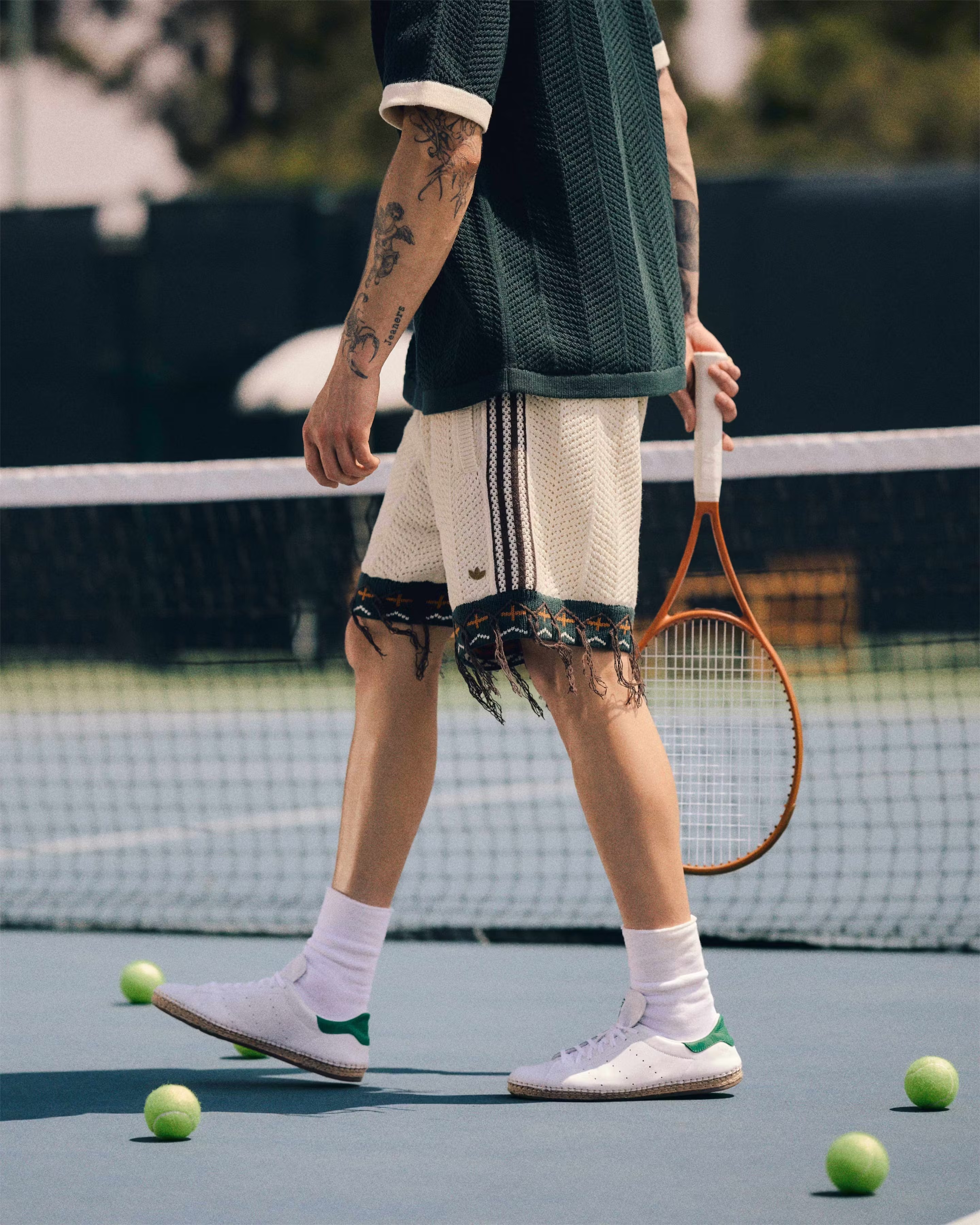 Lifetstyle shots of the new Stan Smith espadrilles made with CLOT