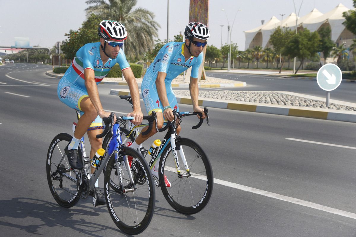Vincenzo Nibali and Fabio Aru out for a ride