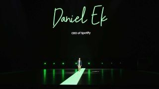 Spotify founder Daniel Ek onstage in 2018
