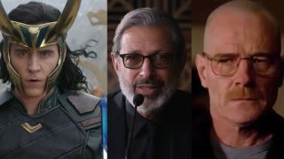 Tomm Hiddleston in Thor: Ragnarok, Jeff Goldblum in Jurassic World: Fallen Kingdom, and Bryan Cranston in Breaking Bad