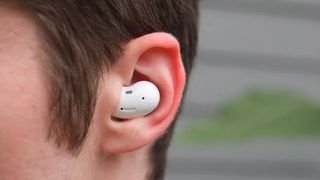 Close up view of Samsung Galaxy Buds Live.
