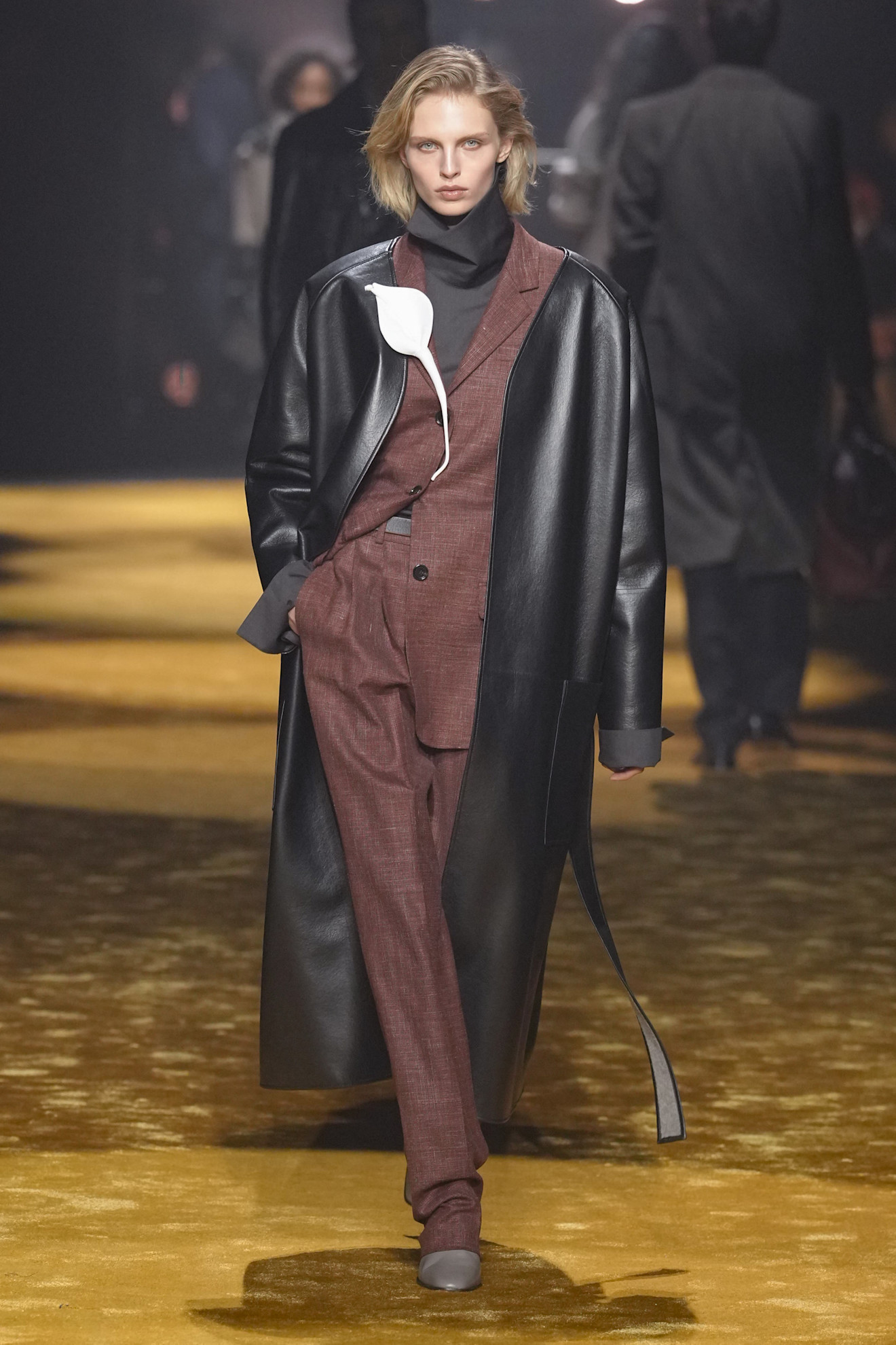 Model walks the Hugo Boss autumn/winter 2026 runway.