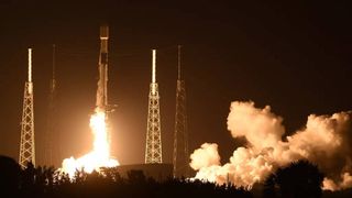  SpaceX Falcon 9 rocket carrying the 19th batch of approximately 60 Starlink satellites launches from pad 40 at Cape Canaveral Space Force Station.