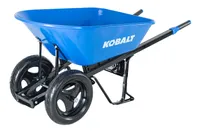 Kobalt 2 Wheel Steel Push Wheelbarrow with Flat-Free Tires