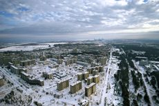 The abandoned town of Pripyat, located about 2 miles (3.2 kilometers) from the Chernobyl nuclear meltdown. 
