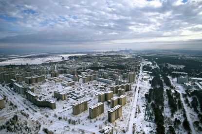 The abandoned town of Pripyat, located about 2 miles (3.2 kilometers) from the Chernobyl nuclear meltdown. 