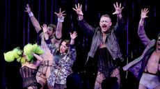 Luke Evans and Rachel Dratch during the curtain call for 'Rocky Horror Show' on Broadway