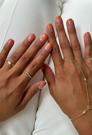 Aperol spritz–inspired manicure by Iram Shelton.