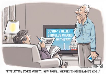 Political Cartoon U.S. trump crossword