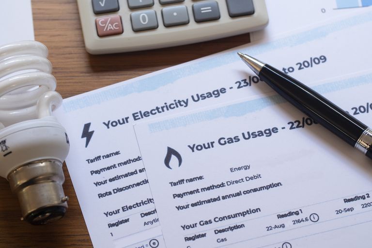 Close-up of Gas and Electric bills