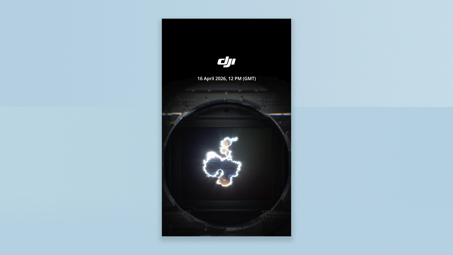 DJI social media post screenshot on coloured background