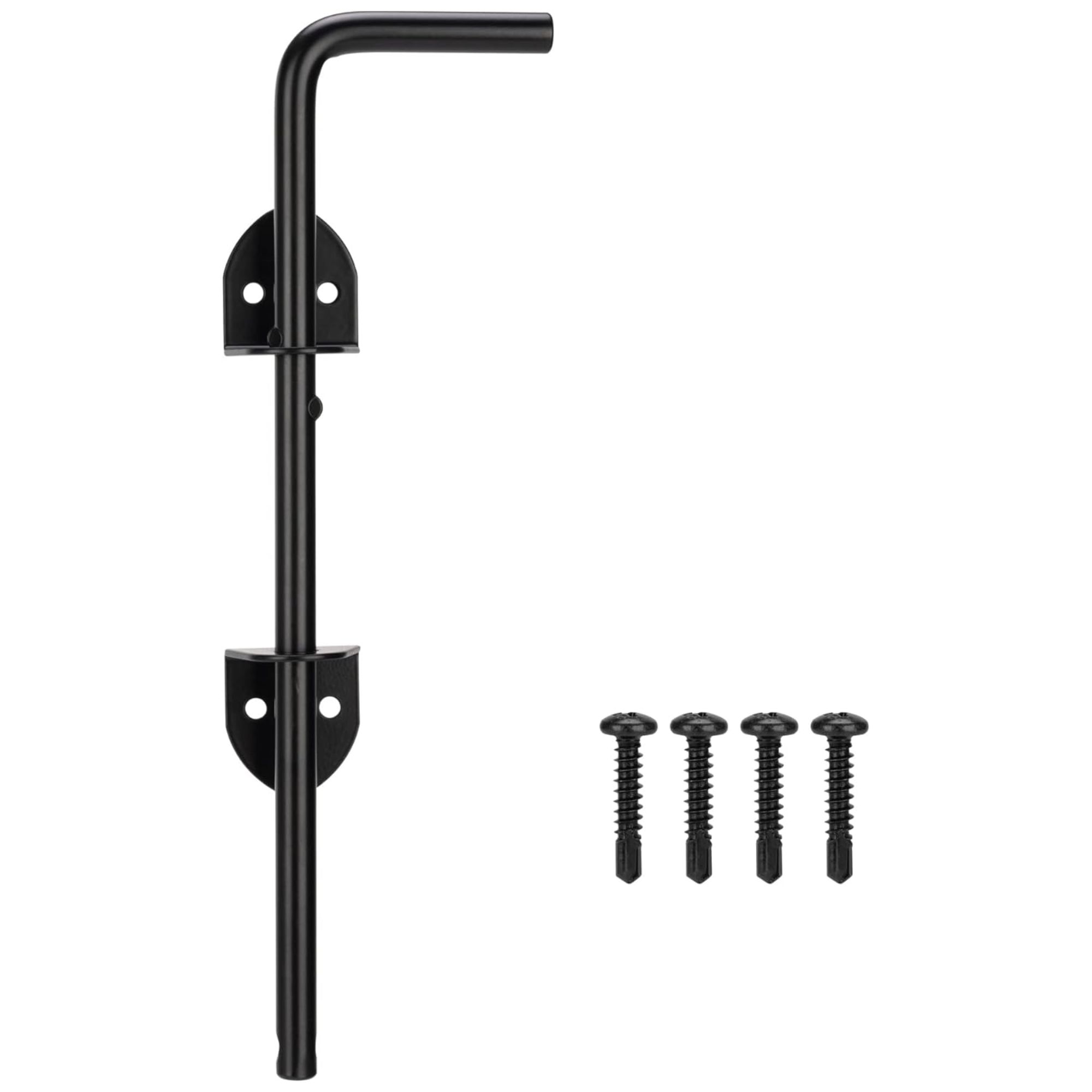 Black gate bolt with four screws